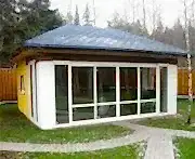 Остекление раздвижной ПВХ системой Слайдорс в два стекла